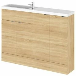 Hudson Reed Fusion Natural Oak 1200mm Wall Hung Vanity Unit & Basin - CBI325
