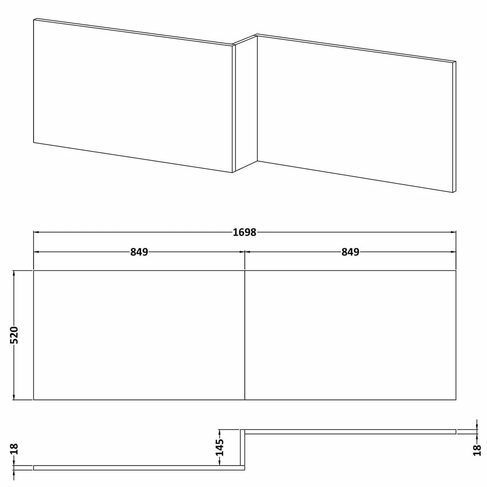 Hudson Reed Fusion Natural Oak 1700mm Square Front Panel & Plinth - OFF373 3 Hudson Reed Fusion Natural Oak 1700mm Square Front Panel & Plinth - OFF373 - Image 3