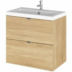 Hudson Reed Fusion Natural Oak 600mm Wall Hung Vanity Unit & Basin CBI330
