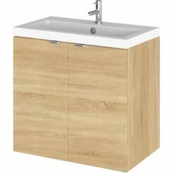Hudson Reed Fusion Natural Oak 600mm Wall Hung Vanity Unit & Basin CBI336