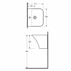 Hudson Reed Grace 460x415 1th White Wall Hung Basin - NCT102 -HANSGROHE Shop hudson reed grace 460x415 1th white wall hung basin nct102 p30778 149605 image