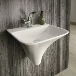 Hudson Reed Grace 460x415 1th White Wall Hung Basin - NCT102 -HANSGROHE Shop hudson reed grace 460x415 1th white wall hung basin nct102 p30778 161127 image