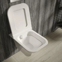 Hudson Reed Grace White Rimless Wall Hung Toilet Pan & Soft Close Seat - NCT140 -HANSGROHE Shop hudson reed grace white rimless wall hung toilet pan soft close seat nct140 p30893 150100 image