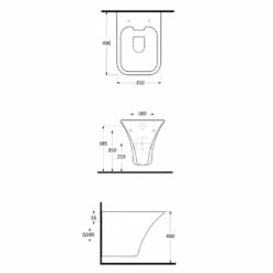 Hudson Reed Grace White Rimless Wall Hung Toilet Pan & Soft Close Seat - NCT140 -HANSGROHE Shop hudson reed grace white rimless wall hung toilet pan soft close seat nct140 p30893 150105 image