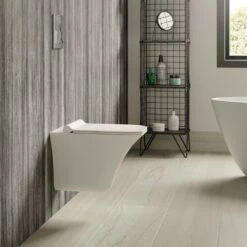 Hudson Reed Grace White Rimless Wall Hung Toilet Pan & Soft Close Seat - NCT140