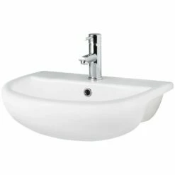 Hudson Reed Harmony 505x390 1th White Semi Recessed Basin - NCH305A