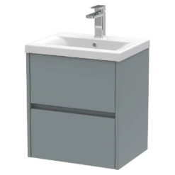 Hudson Reed Havana Coastal Grey 500 Wall Hung 2-Drawer Vanity Unit & Basin