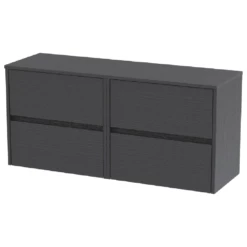 Hudson Reed Havana Graphite Grey 1200 Wall Hung 4-Drawer Vanity Unit & Worktop
