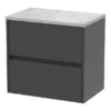 Hudson Reed Havana Graphite Grey 600 Wall Hung 2-Drawer Vanity Unit & Worktop