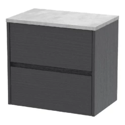 Hudson Reed Havana Graphite Grey 600 Wall Hung 2-Drawer Vanity Unit & Worktop