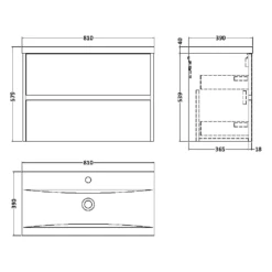 Hudson Reed Havana Graphite Grey 800 Wall Hung 2-Drawer Vanity Unit & Basin -HANSGROHE Shop hudson reed havana graphite grey 800 wall hung 2 drawer vanity unit basin p73821 307327 image