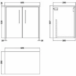 Hudson Reed Juno Coastal Grey 600mm Wall Hung 2-Door Vanity Unit & Worktop -HANSGROHE Shop hudson reed juno coastal grey 600mm wall hung 2 door vanity unit worktop p60489 267304 image