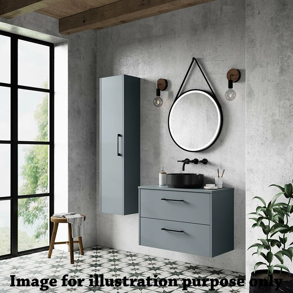 Hudson Reed Juno Coastal Grey 600mm Wall Hung 2-Drawer Vanity Unit & Laminate Top 2 Hudson Reed Juno Coastal Grey 600mm Wall Hung 2-Drawer Vanity Unit & Laminate Top - Image 2