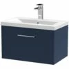 Hudson Reed Juno Electric Blue 600mm Wall Hung Single Drawer Vanity & Basin 1