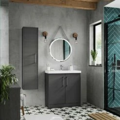 Hudson Reed Juno Graphite Grey 1200mm Wall Hung 4-Door Vanity Unit & Worktop 4 Hudson Reed Juno Graphite Grey 1200mm Wall Hung 4-Door Vanity Unit & Worktop -HANSGROHE Shop hudson reed juno graphite grey 1200mm wall hung 4 door vanity unit worktop p62393 270095 image