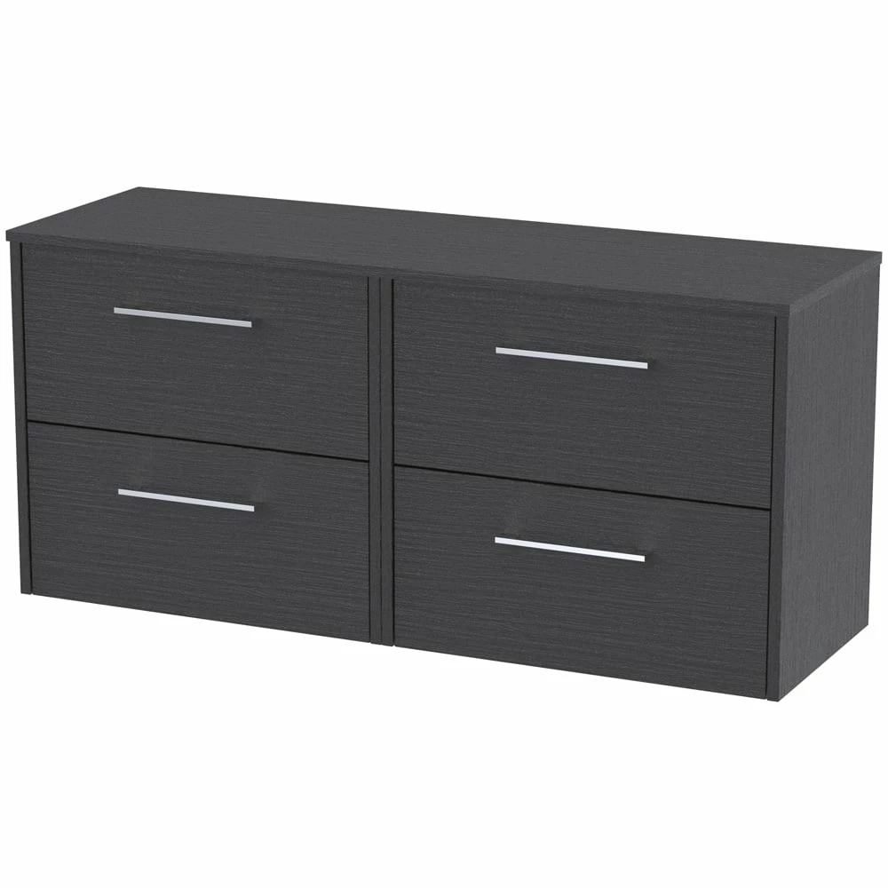 Hudson Reed Juno Graphite Grey 1200mm Wall Hung 4-Drawer Vanity Unit & Worktop 1 Hudson Reed Juno Graphite Grey 1200mm Wall Hung 4-Drawer Vanity Unit & Worktop