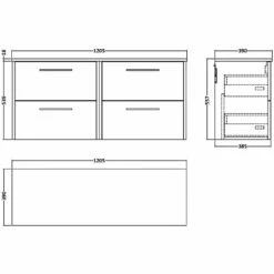 Hudson Reed Juno Graphite Grey 1200mm Wall Hung 4-Drawer Vanity Unit & Worktop 5 Hudson Reed Juno Graphite Grey 1200mm Wall Hung 4-Drawer Vanity Unit & Worktop -HANSGROHE Shop hudson reed juno graphite grey 1200mm wall hung 4 drawer vanity unit worktop p62407 270138 image