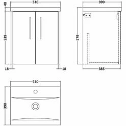 Hudson Reed Juno White Ash 500mm Wall Hung 2-Door Vanity Unit & Basin 1 -HANSGROHE Shop hudson reed juno white ash 500mm wall hung 2 door vanity unit basin 1 p60460 265812 image