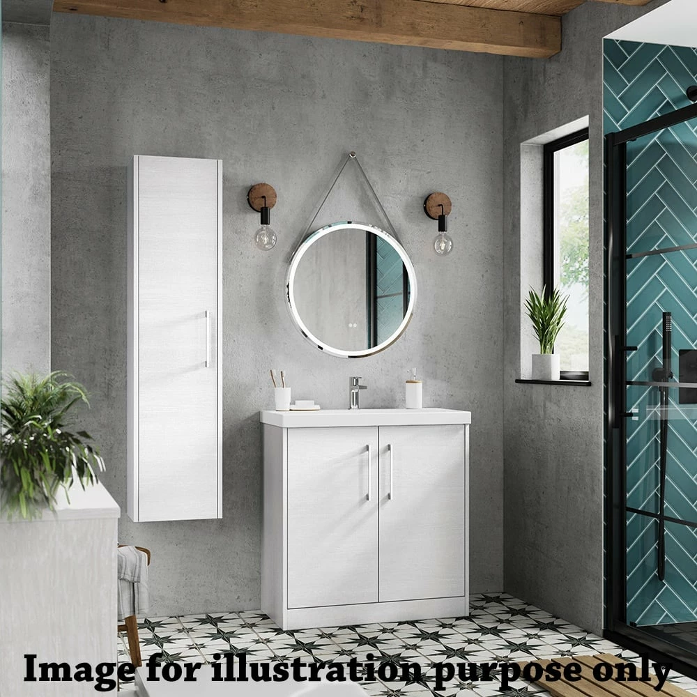 Hudson Reed Juno White Ash 600mm Floor Standing 2-Door Vanity Unit & Basin 1 2 Hudson Reed Juno White Ash 600mm Floor Standing 2-Door Vanity Unit & Basin 1 - Image 2