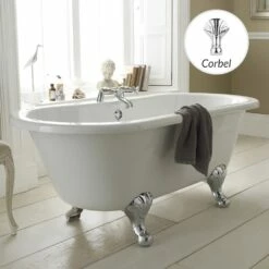Hudson Reed Kingsbury 1500mm Double Ended Freestanding Bath & Corbel Leg Set