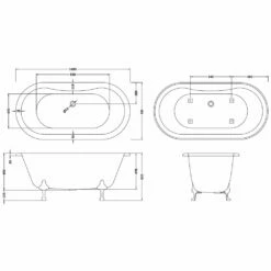 Hudson Reed Kingsbury 1500mm Double Ended Freestanding Bath & Corbel Leg Set -HANSGROHE Shop hudson reed kingsbury 1500mm double ended freestanding bath corbel leg set p30185 198390 image