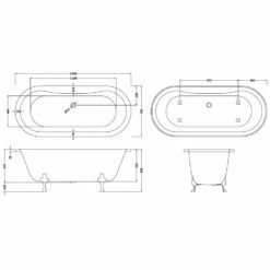 Hudson Reed Kingsbury 1700mm Double Ended Freestanding Bath & Pride Leg Set 11 Hudson Reed Kingsbury 1700mm Double Ended Freestanding Bath & Pride Leg Set -HANSGROHE Shop hudson reed kingsbury 1700mm double ended freestanding bath pride leg set p30189 198058 image