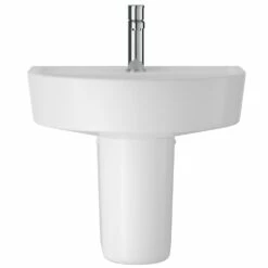Hudson Reed Luna 520x450 1th White Basin & Semi Pedestal CMA005