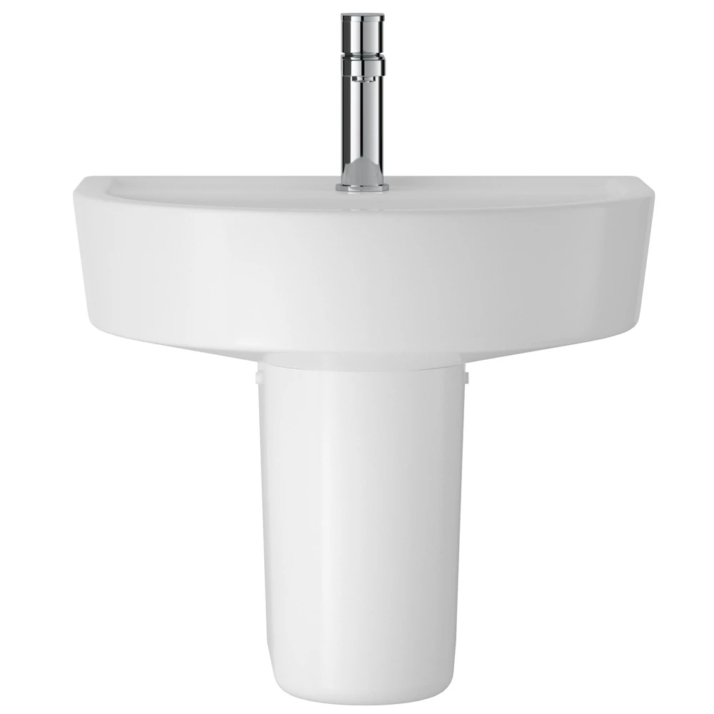 Hudson Reed Luna 520x450 1th White Basin & Semi Pedestal CMA005 1 Hudson Reed Luna 520x450 1th White Basin & Semi Pedestal CMA005