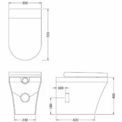 Hudson Reed Luna White Back To Wall Toilet Pan & Soft Close Seat - CPA008 -HANSGROHE Shop hudson reed luna white back to wall toilet pan soft close seat cpa008 p30906 198136 image