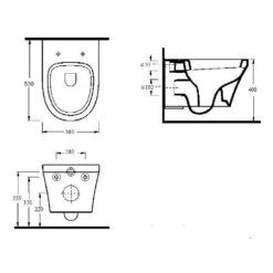 Hudson Reed Luna White Wall Hung Toilet Pan & Soft Close Seat - CPA027 -HANSGROHE Shop hudson reed luna white wall hung toilet pan soft close seat cpa027 p30905 150199 image