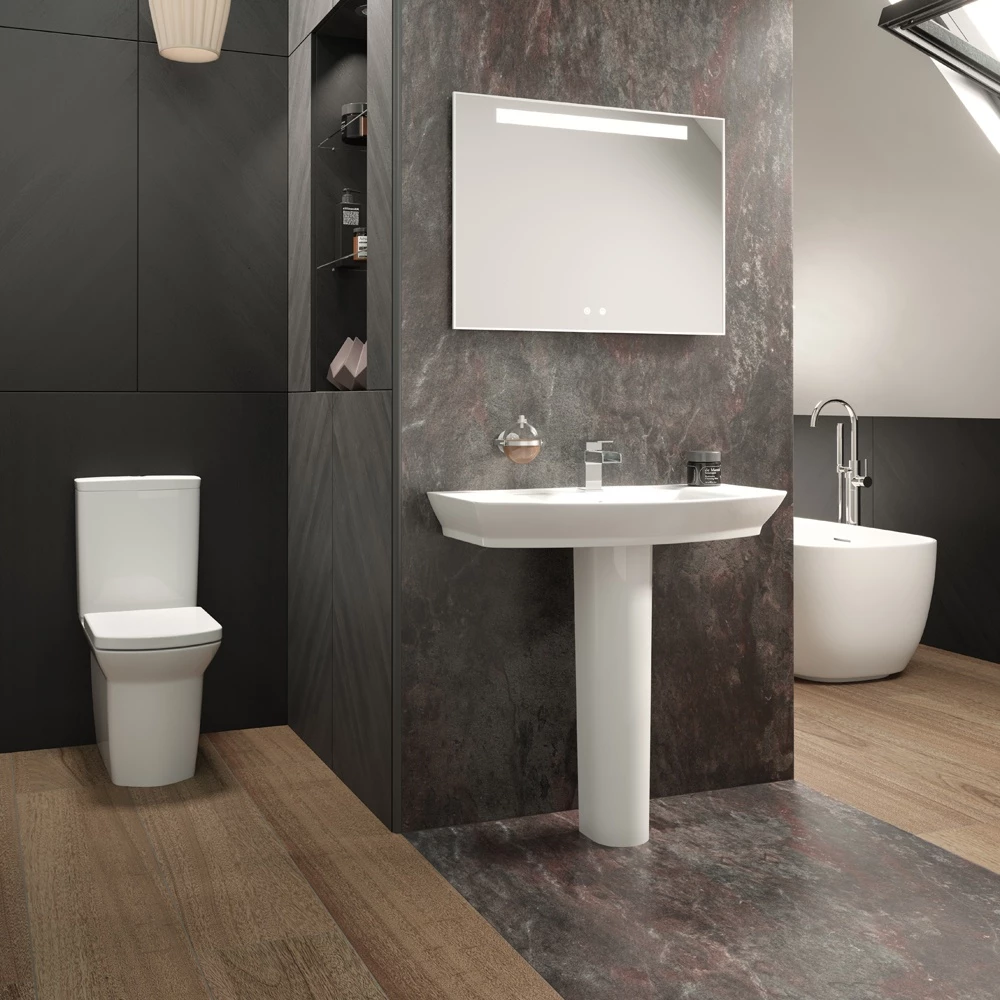 Hudson Reed Maya 550x465 1th White Basin & Full Pedestal 3 Hudson Reed Maya 550x465 1th White Basin & Full Pedestal - Image 3