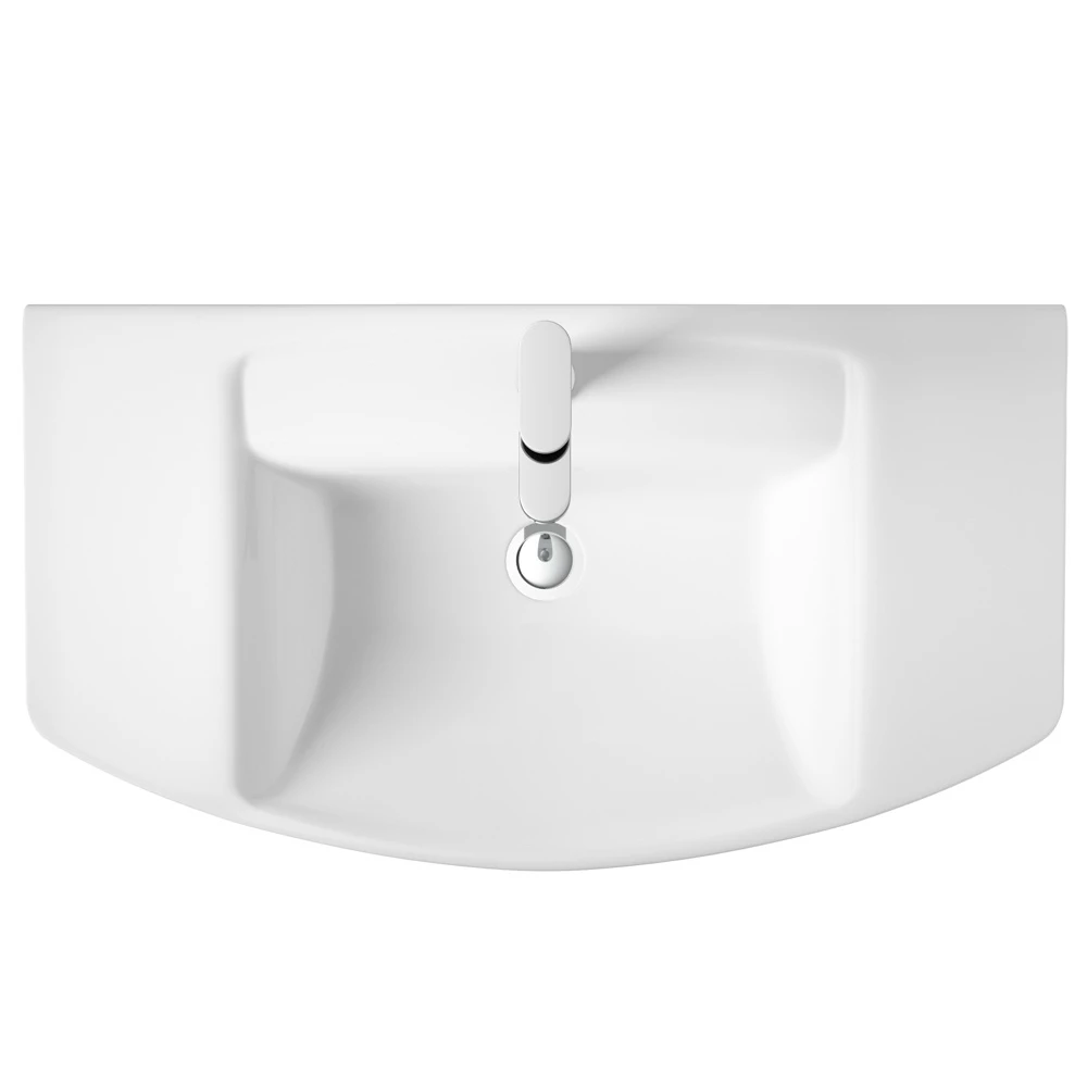 Hudson Reed Maya 550x465 1th White Basin & Semi Pedestal 2 Hudson Reed Maya 550x465 1th White Basin & Semi Pedestal - Image 2