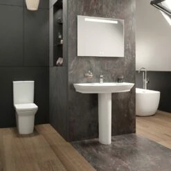 Hudson Reed Maya 650x465 1th White Basin & Full Pedestal -HANSGROHE Shop hudson reed maya 650x465 1th white basin full pedestal p30894 150117 image