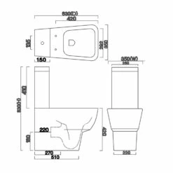 Hudson Reed Maya White Close Coupled Toilet Pan, Cistern & Soft Close Seat - CCL008 -HANSGROHE Shop hudson reed maya white close coupled toilet pan cistern soft close seat ccl008 p30899 150140 image