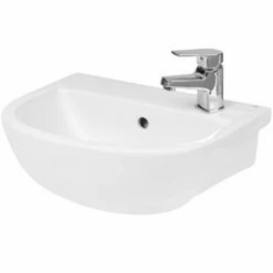 Hudson Reed Oculus 405x325 1th White Semi Recessed Basin - SRB002