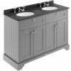 Hudson Reed Old London Storm Grey 1200mm Black Marble & 3TH Basin Vanity LOF266