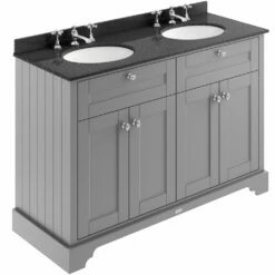 Hudson Reed Old London Storm Grey 1200mm Black Marble & 3TH Basin Vanity LOF266