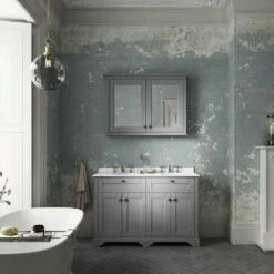 Hudson Reed Old London Storm Grey 1200mm Grey Marble & 3TH Basin Vanity LOF268 -HANSGROHE Shop hudson reed old london storm grey 1200mm grey marble 3th basin vanity lof268 p33135 188320 image
