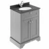 Hudson Reed Old London Storm Grey 600mm Black Marble & 1TH Basin Vanity LOF221