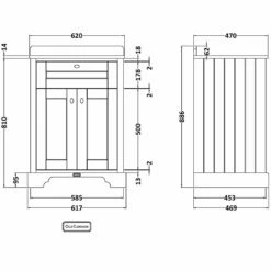 Hudson Reed Old London Storm Grey 600mm Black Marble & 1TH Basin Vanity LOF221 -HANSGROHE Shop hudson reed old london storm grey 600mm black marble 1th basin vanity lof221 p33116 161722 image
