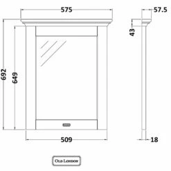 Hudson Reed Old London Storm Grey 600mm Flat Mirror LON213 -HANSGROHE Shop hudson reed old london storm grey 600mm flat mirror lon213 p33150 161795 image