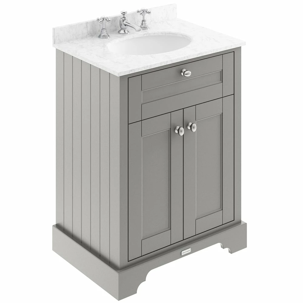 Hudson Reed Old London Storm Grey 600mm Grey Marble & 3TH Basin Vanity LOF226 1 Hudson Reed Old London Storm Grey 600mm Grey Marble & 3TH Basin Vanity LOF226