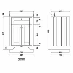 Hudson Reed Old London Storm Grey 600mm Grey Marble & 3TH Basin Vanity LOF226 5 Hudson Reed Old London Storm Grey 600mm Grey Marble & 3TH Basin Vanity LOF226 -HANSGROHE Shop hudson reed old london storm grey 600mm grey marble 3th basin vanity lof226 p33121 161732 image