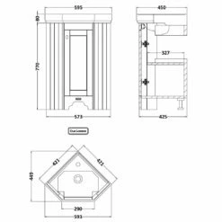 Hudson Reed Old London Storm Grey Corner Floor Standing Vanity & 1TH Basin -HANSGROHE Shop hudson reed old london storm grey corner floor standing vanity 1th basin p33115 161720 image