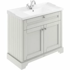 Hudson Reed Old London Timeless Sand 1000mm Floor Standing Vanity Unit & 1TH Basin - LOF407