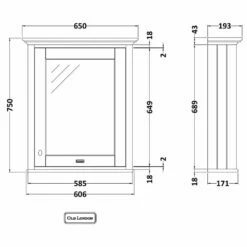 Hudson Reed Old London Twilight Blue 600mm Mirror Cabinet LON314 -HANSGROHE Shop hudson reed old london twilight blue 600mm mirror cabinet lon314 p33198 161891 image