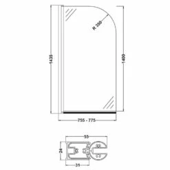 Hudson Reed Polished Chrome 6mm Round Bath Screen NSS1 -HANSGROHE Shop hudson reed polished chrome 6mm round bath screen nss1 p4533 147685 image
