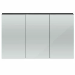 Hudson Reed Quartet Gloss Grey 1350mm Mirror Cabinet (180mm Deep) QUA010