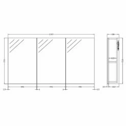 Hudson Reed Quartet Gloss Grey 1350mm Mirror Cabinet (180mm Deep) QUA010 -HANSGROHE Shop hudson reed quartet gloss grey 1350mm mirror cabinet 180mm deep qua010 p30441 161422 image