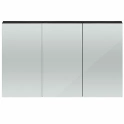 Hudson Reed Quartet Hacienda Black 1350mm Mirror Cabinet (180mm Deep) QUA011